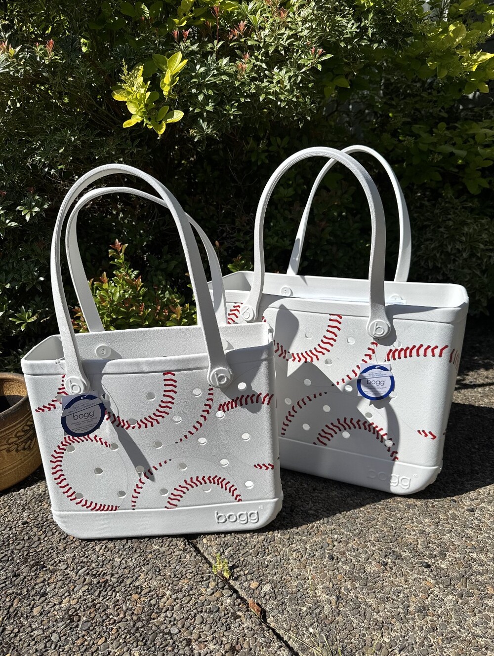 15" & 19" bogg bag baseball print set of 2 NWT